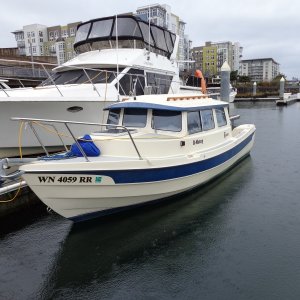 Media 'There she sits next to the big guy!' in album 'Launching at Everett December 6, 7:15 am. We're going to Tacoma!'