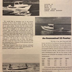 1983 C-Dory brochure, Sweet Sixteen