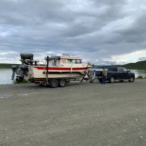 1986 26? custom (Fairbanks AK Craigslist Jan 2021). This was originally a charter boat in Homer (?4d Halibut?) and was traditional black and white color. The company failed and boat was sold to private owners in Ninilchik (for 20k as I recall, a steal) who repainted. After many years boat then sold within family before eventually going on market. Spotted July 2024 in Valdez harbor.