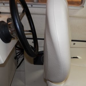 Media 'It also now easily misses the helm when spun around.  Best part is that it has 3 inches of suspension.  No more bouncing on a piece of plywood.' in album 'The original seats were Sunbrella over flat foam over a piece of plywood.  After a few years, they feel like Sunbrella over plywood.  The widest part of the original seats was at the aluminum hinge right at the bottom, causing my pilot seat to interfere with the throttle when I rotated the seat.'