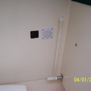 Media 'A cheap, and simple multiple TP holder built from 1 SS rail base, 1 pvc T, 2 pvc caps, and a piece of 1/2" pvc about 20" long.' in album 'Low cost multiple roll TP holder'