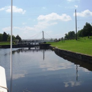 27.) wooden swing bridge