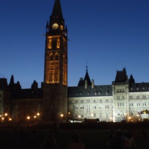 35.) Ligth show on parliment building in Ottawa
