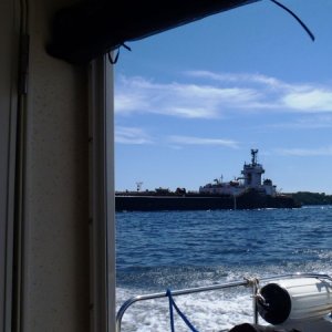 64.) Passing a frieghter on the St. Lawrence