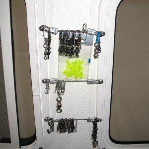 SS cable for terminal tackle and junk.  These window screws are sure handy.