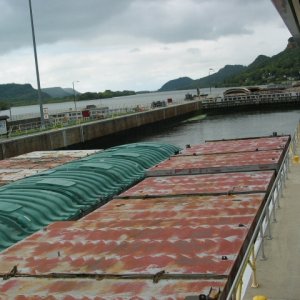 Nine barges have already locked through