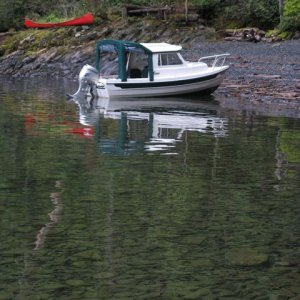 Media 'Reflections on a red canoe...' in album 'up Harrison Lake'
