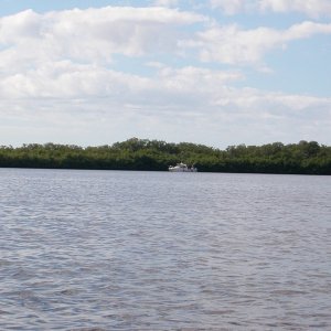 (Molly Brown) Molly anchored in the Myakka Cut, Charlotte Harbor over Thanksgiving 03