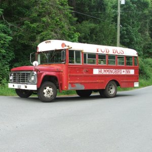 Media 'The famous Pub Bus' in album 'Approaching tiny Pender Island bridge'