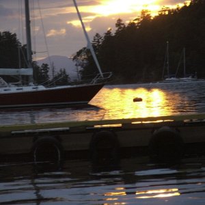 Media 'Sunset at Montague Harbour' in album 'Approaching tiny Pender Island bridge'