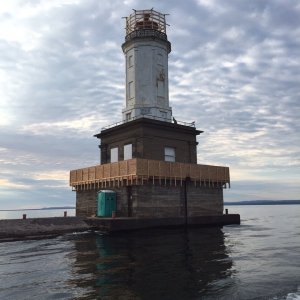 Media 'Light house on Keweena Bay as we entered Passage Canal to cut across the Keweena Penninsula' in album 'A little camera fantasy at Caribou Island'
