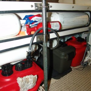 All stainless except bottom pole.