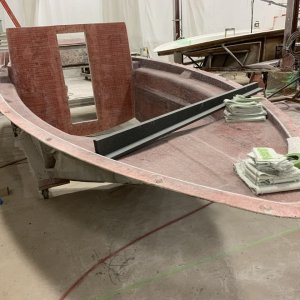 This is the deck mold for the 23 Venture after it has been all laid up.