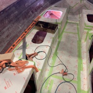 Port bow insert Glassed into place and leveled!