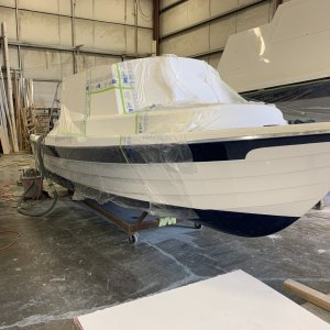 Some finishing touches on the Starboard profile of the boat.