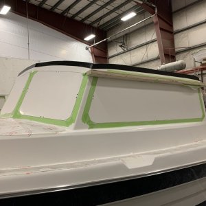Port View of Window Cutouts and Hard Top Seam