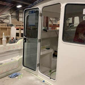 Door and windows into cabin