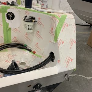 Media '23 venture Story 89' in album 'This is the 23 Venture Hull being laid up in our lamination shop.'