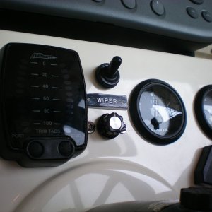 Intermittent wiper controls- \"On\" switch above and \"Delay\" potentiometer below.  The pot is a 3/4 turn type which varies the delay from 1.5 sec to 60 sec.