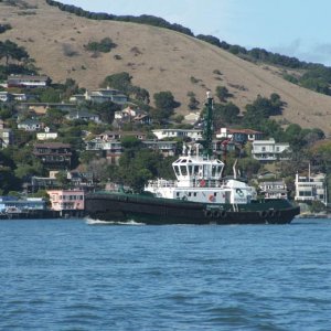 A Foss Company tug in Raccoon Strait
