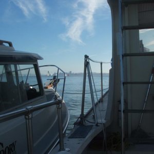 Media 'The Sun Runner tied up at the Committee Boat so finish line pictures could be taken' in album 'This is the third time that I used the boat since purchasing it.  At speed going south on the Sacramento River just above downtown Sacramento'