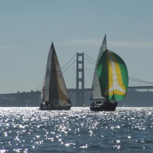 Racing by the Golden Gate Bridge