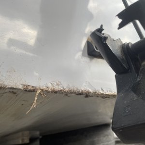 initially the damage didn\'t appear catastrophic until we saw the amount of exposed balsa core