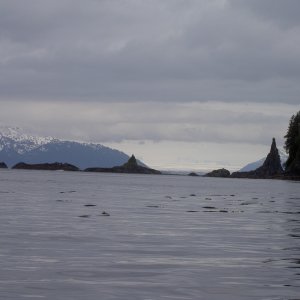 looking north from lisianski inlet across cross sound to taylor glacier
