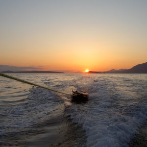 sunset on icy strait
