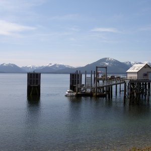 hunkydory docked at fuel and ferry dock-tenakee springs