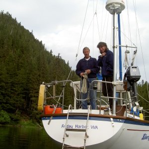 sailboating couple from friday harbor who took photo of us with bear and with whom we had spaghetti dinner with on there boat