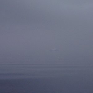 ice burg in the fog trying to make tracy arm cove