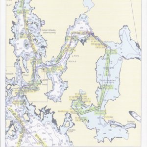 Media 'Chart copy of tracks and routes between Elbow Passage and Sister Lake' in album 'black bear cub rolling rocks'
