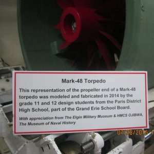 Propeller end of Mark 48 torpedo