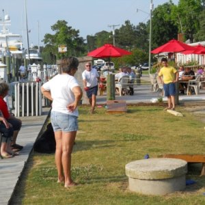 Media 'heated game of cornhole at Coinjock sized' in album 'Crossing the Albemarle Sound thumb'