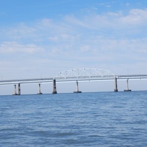 Fixed Bridge  on north end of Chesapeake Bay Bridge Tunnel. Approximately 17 miles north of Va. Beach, VA entrance.