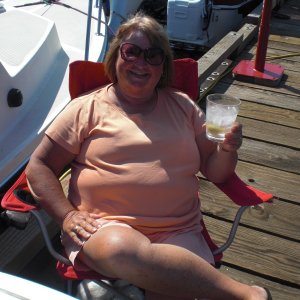 Patty having a blast.