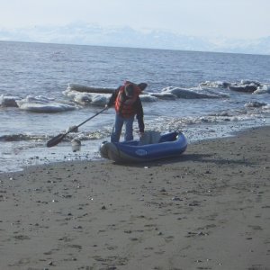 (catdogcat) My new inflatable kayak.  This will replace my Zodiac and is way fun!
