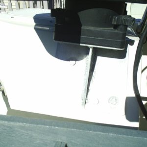 Downrigger mounting plates on Sea Ram