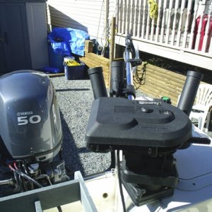 Downrigger mounting plates on Sea Ram