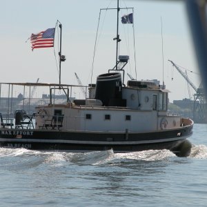 (Sea Angel) Sea Angel off the MAX EFFORT's starboard quarter