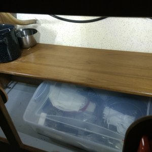 Here's the cabinet at night.