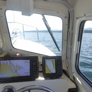 Decided to bypass Comox and head straight to Nanaimo for fuel. Going between Denman and Hornby islands this time.