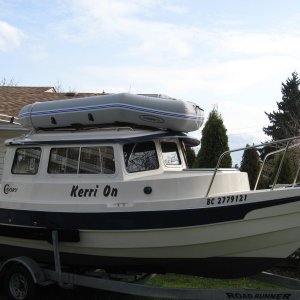 new dinghy west marine solstice.  air floor 43 pounds not solo anymore need a bigger shoreboat