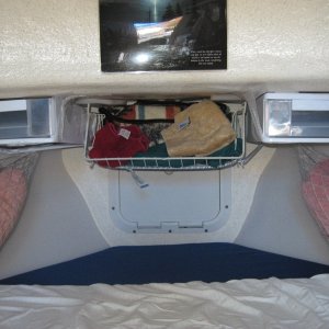 Media 'prototype storage for light stuff bungeed and taped up till tested in use, there is ample foot space' in album 'Kerri On first look Oct 2010, one of the first 2011's'