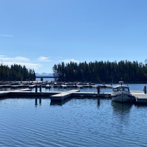 We were the first boat in the Bridge Bay Marina, which opened June 4