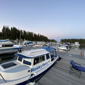 Media 'Four C-Dory?s here.  All together they were 7 there this year.' in album 'June 3rd, our 53 Wedding Anniversary & on our way to put the boat n Yellowstone Lake for the season.  Stopped here at Shieffeld Forest Service campground on the border of the south entrance of Yellowstone National Park for the night'