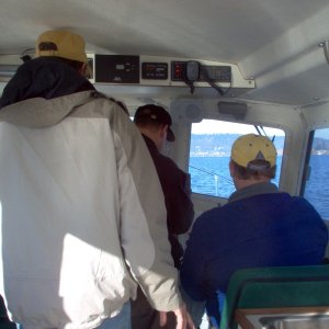 (Cygnet) Rick and Scott from factory setting up Raymarine Electronics