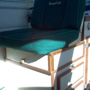 New helm seat riser, front view.