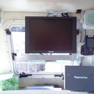 15" TV monitor in viewing position.
